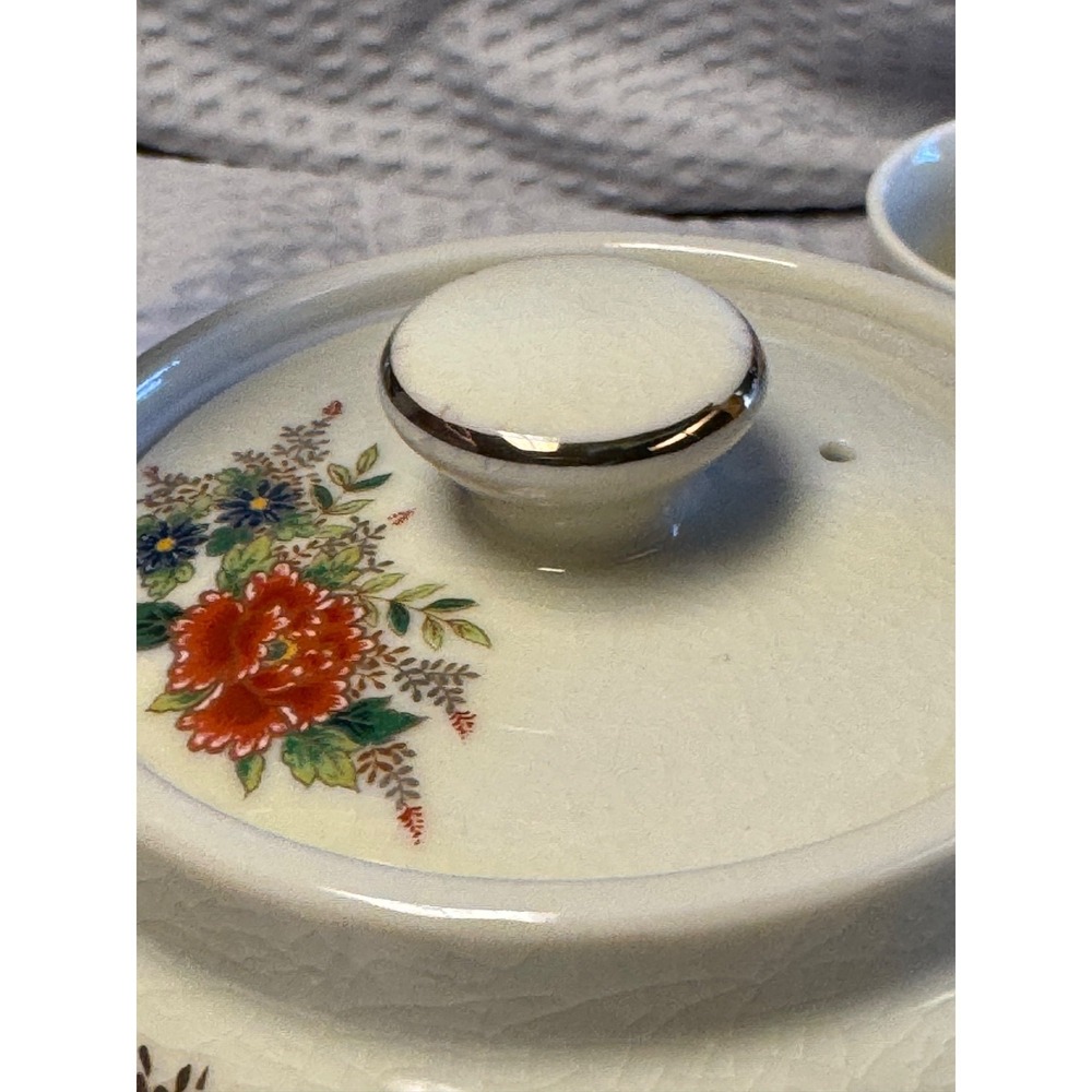 Vintage 8 Piece Japanese Made Floral Tea Set, Teapot With Lid And 6 Tea Cups - Picture 9 of 16